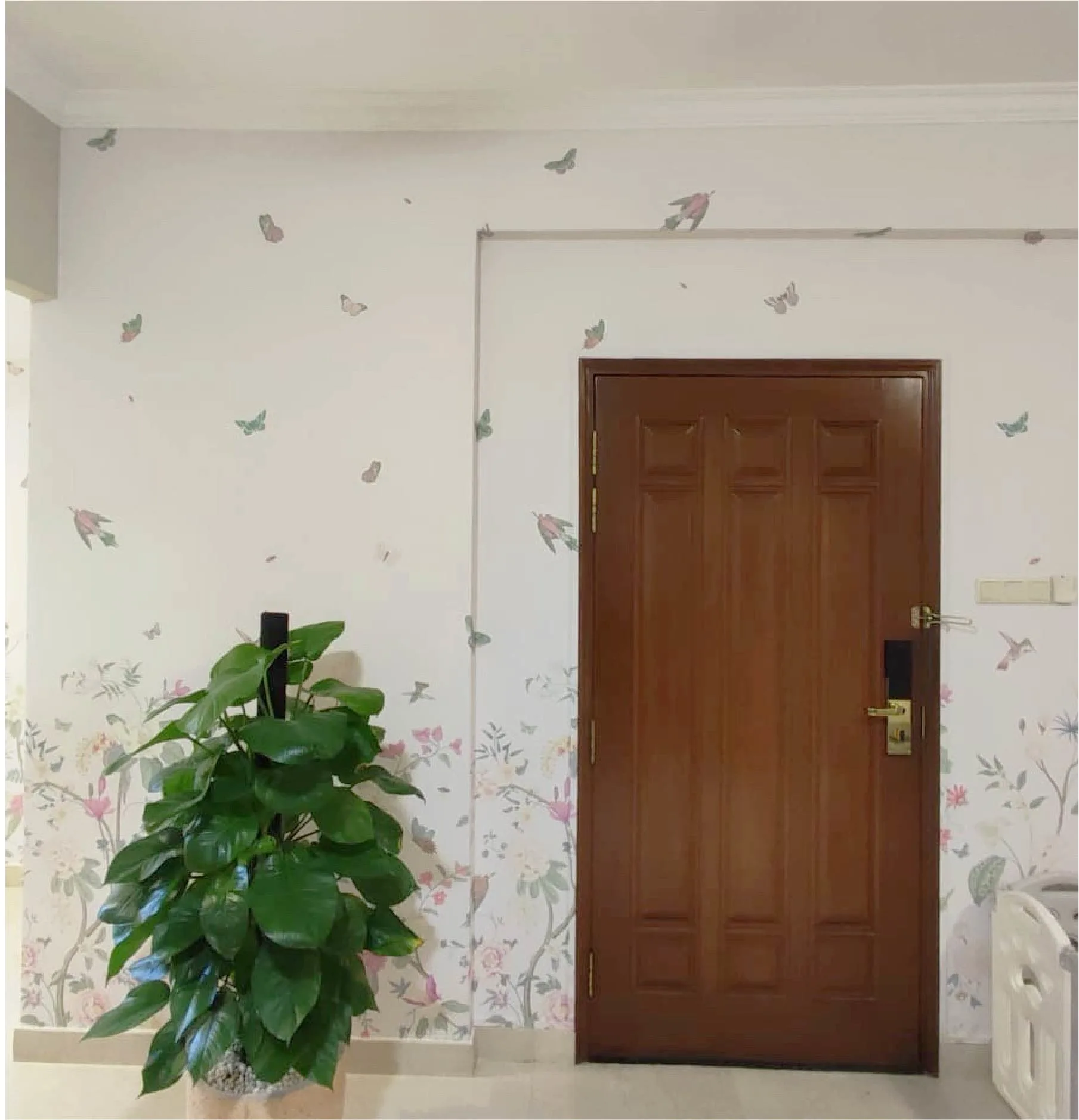 Living room with Natural Mural Wallpaper